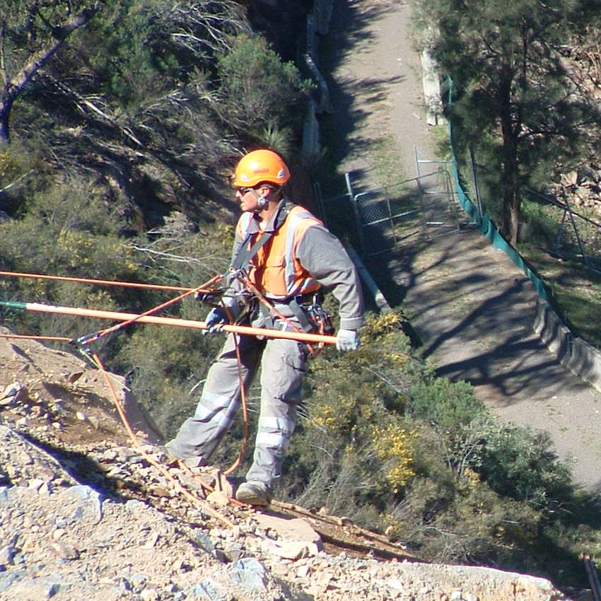 Rope Access utilised to work on cutting