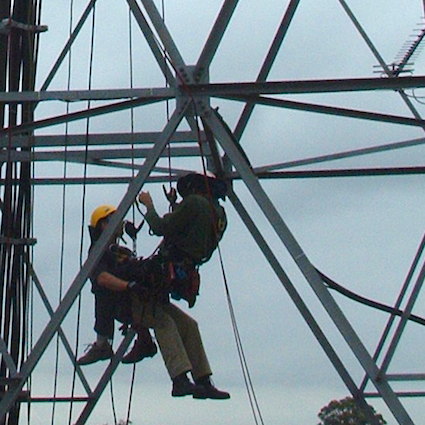 Rescue from a steel tower