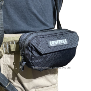 Conterra Clip & Go Pouch on a belt.